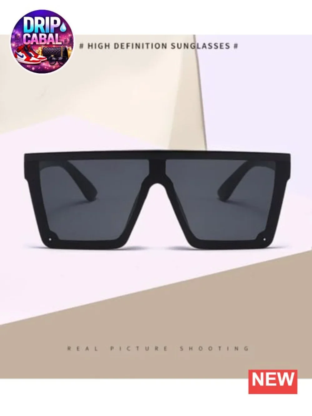 3 Pc Oversized Square Flat Top Sunglasses Non-Polarized UV Protection
